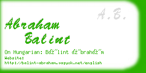 abraham balint business card